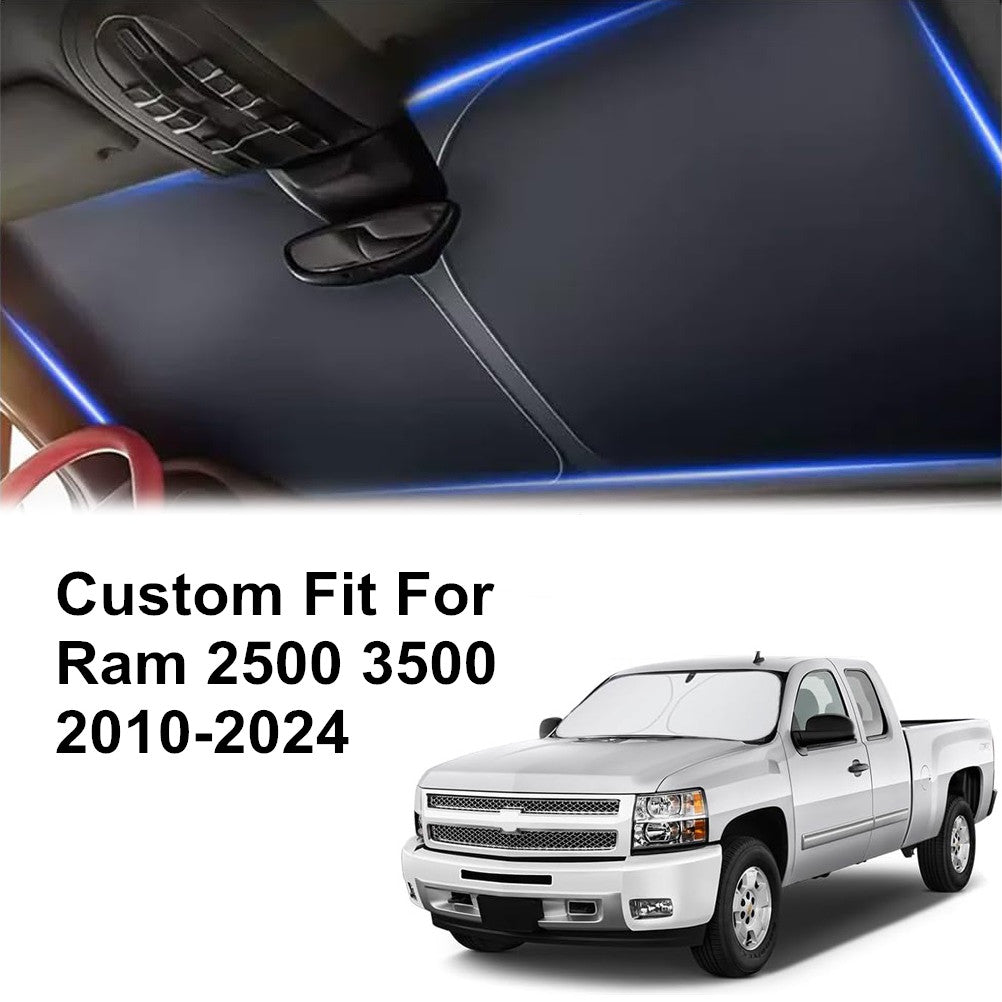 For 2010-2024 for Dodge for Ram 3500 Cab Windshield Sun Shade UV Block Foldable Cover