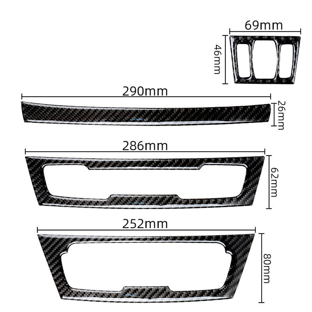 4pcs Carbon Fiber CD Air Conditioner Control Panel Trim for Bmw X1 F48 2016-2018