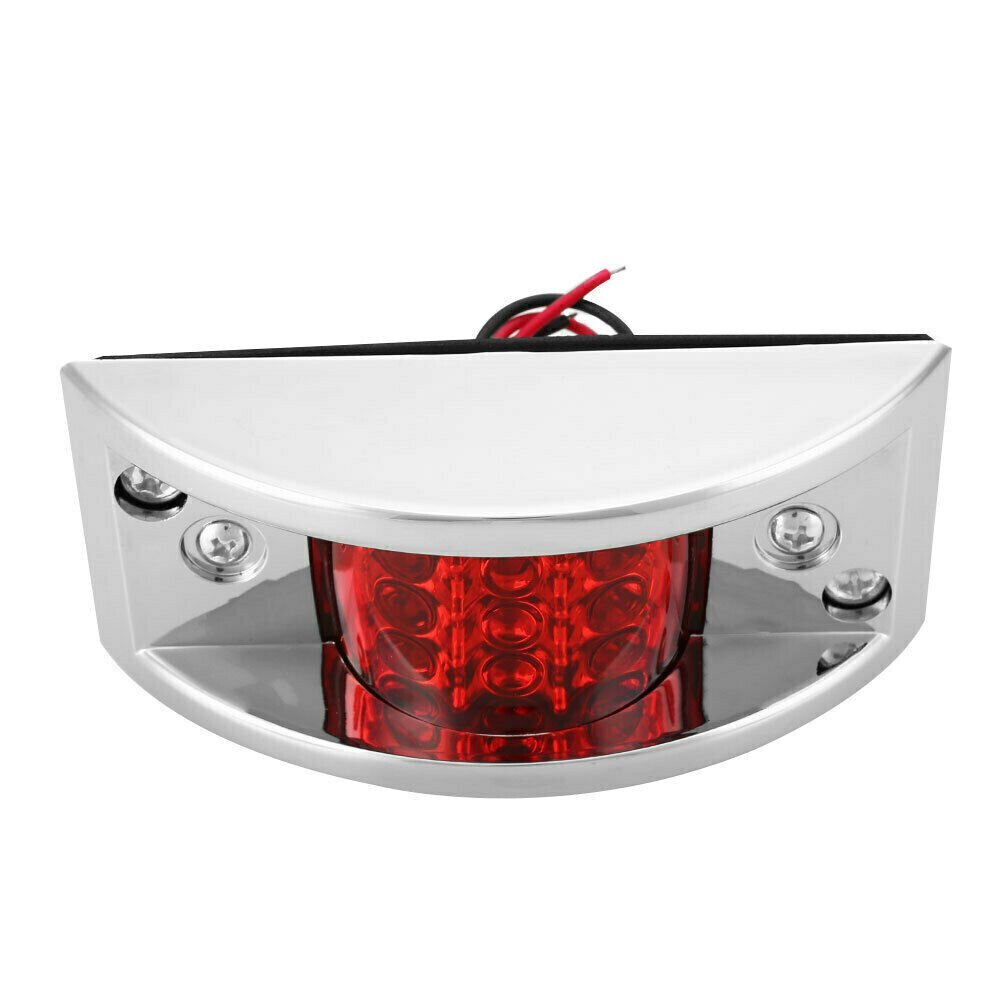 6x Red Side Marker Lights 12LED Sealed Chrome Clearance Lights for Truck Trailer