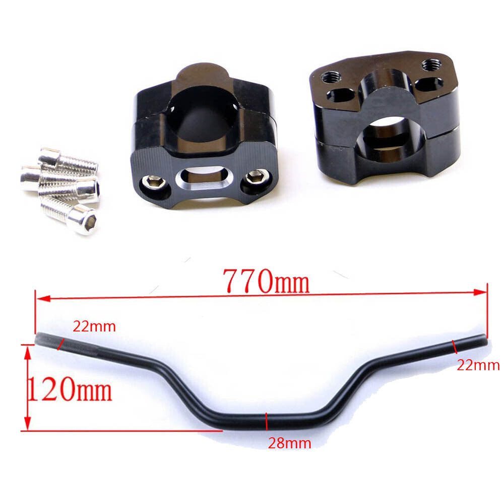 28mm Handlebar Fat Bar  Risers Clamp For Motorcycle Motocross MX Dirt Pit Bike