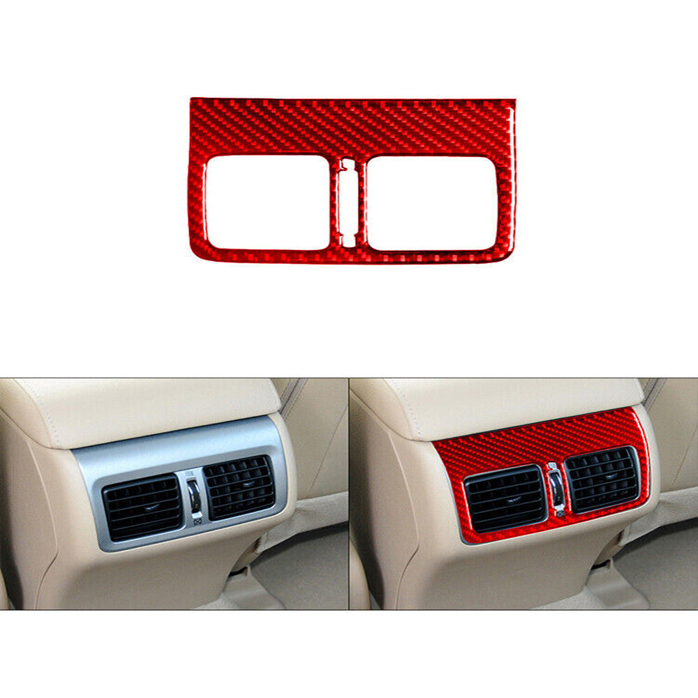 Red Rear Air Outlet Frame Trim Carbon Fiber Interior for Toyota for Camry 2012-2014