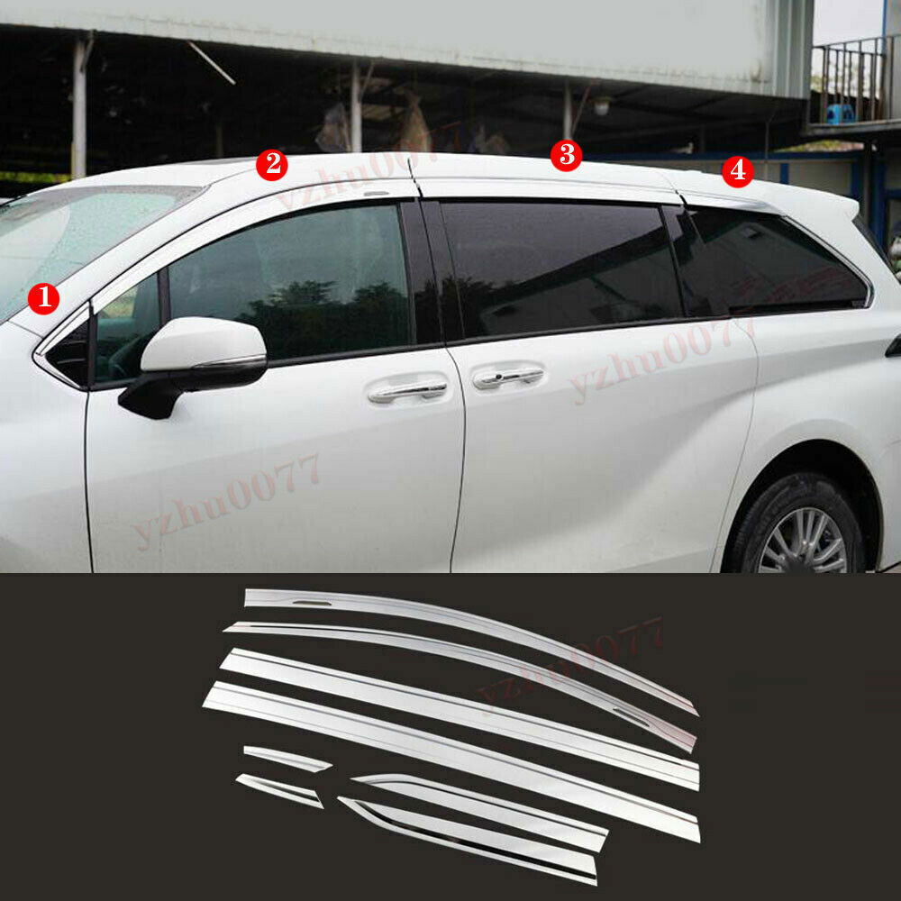 for Toyota for Sienna 2021-2024 silver Window Visor Vent Sun Shade Rain Guard Shield