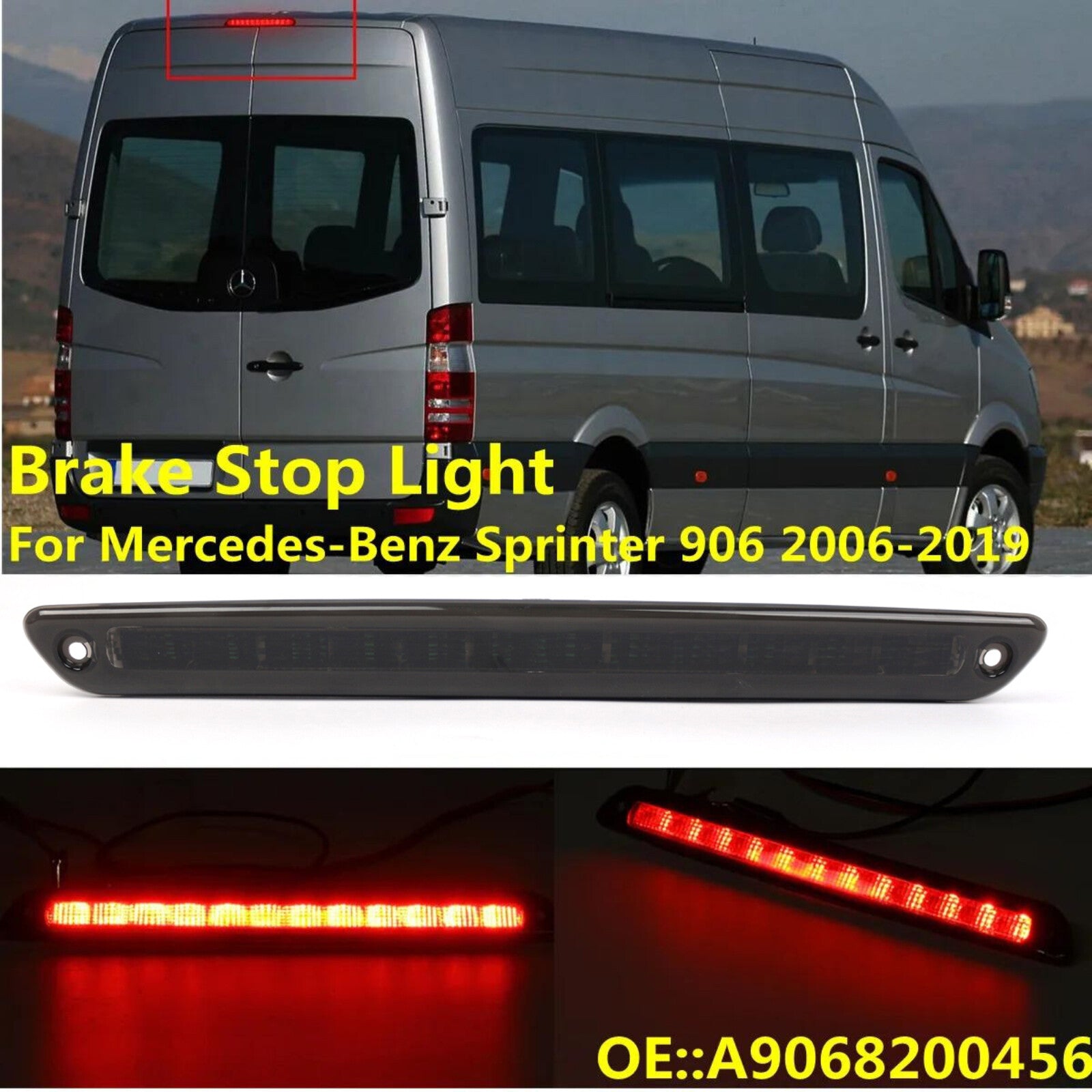 Third brake stop light for Mercedes-Benz Sprinter 906 after smoke exposure (A9068200456)
