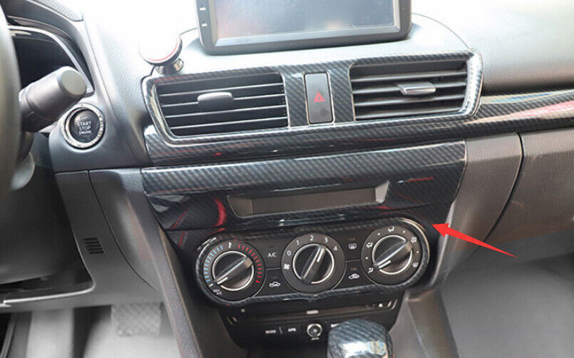 for Mazda 3 Axela 14-16 Carbon Fiber Central Console AC Switch Panel Cover Trim