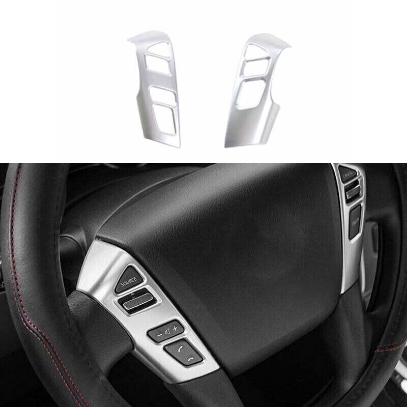 2X Steering Wheel Button Frame Trim for Nissan Armada Patrol 17-20 Matte Silver