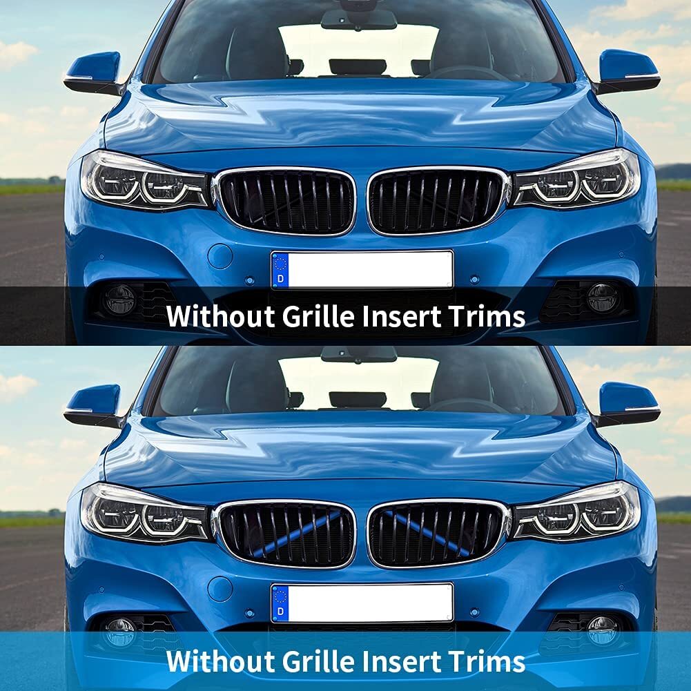 2x Blue Car Front V Brace Grill Trim Strips Cover for 2020-2023 for BMW 3 Series G20