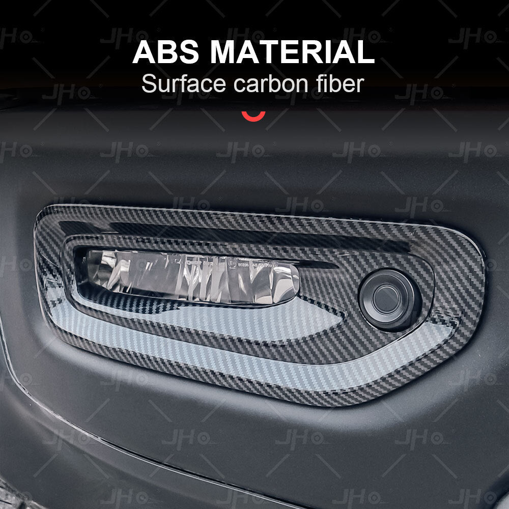 Car Front Fog Lamp Decor Carbon Grain Cover Trim for Dodge for Ram 1500 TRX 2022+