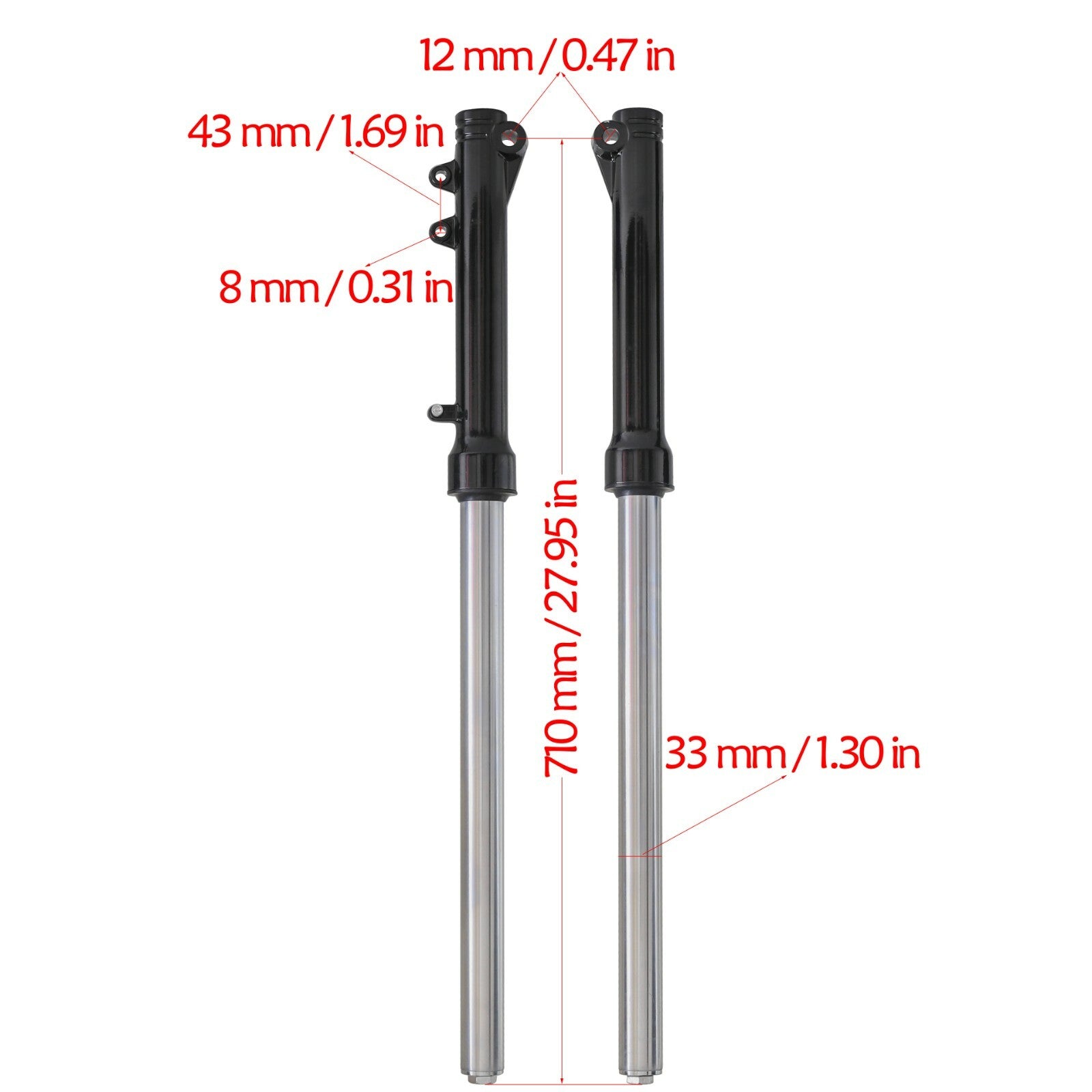 Shock Triple Tree Fit Pit Dirt fork for bicycles 70cc, 90cc, 110cc, 125cc Apollo SSR