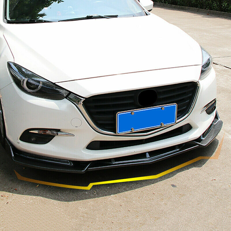 3x for Mazda 3 Axela 14-18 Matte Black Front Bumper Lip Chin Spoiler Body Kit