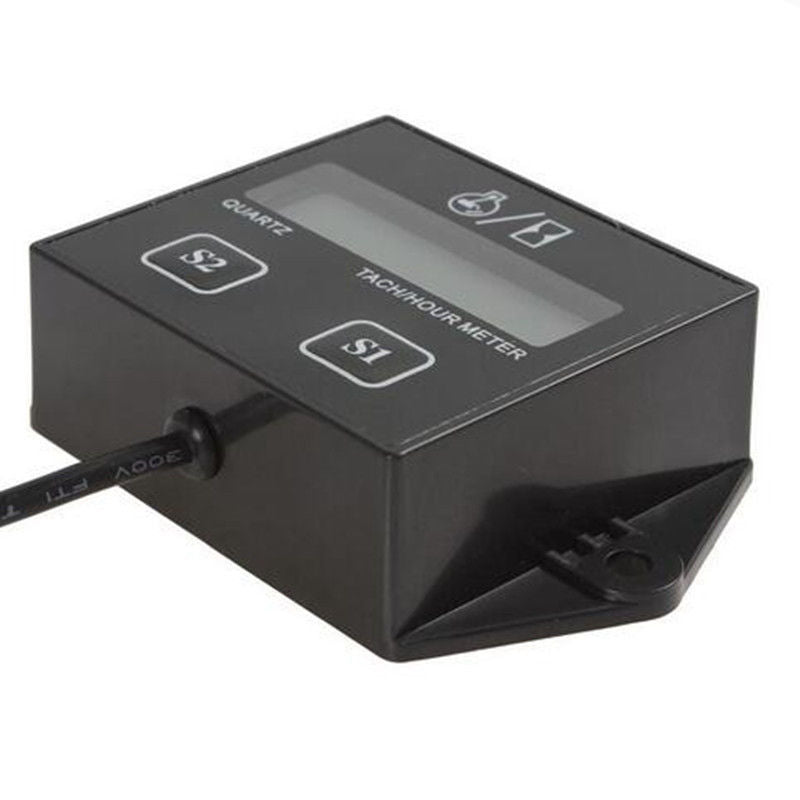Waterproof Digital Tachometer Tach Hour Meter Motor ATV Engine Inductive Gauge