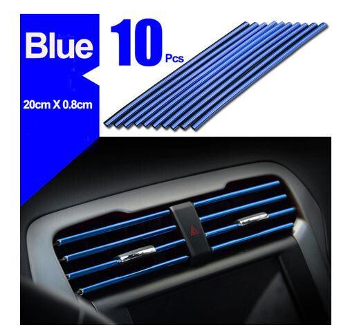 Car air conditioning socket decorative molding trim strip, blue, suitable for Lexus,10 pieces