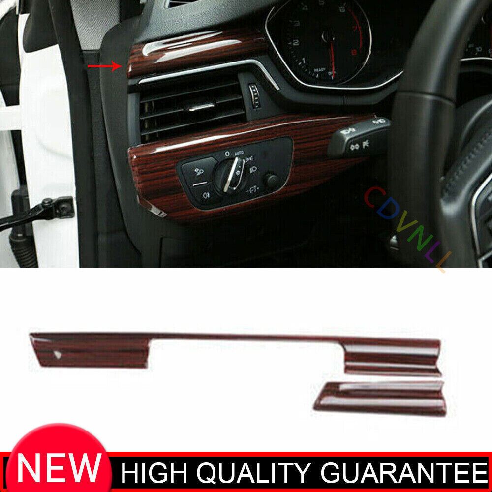 for Audi A4 A5 17-24 Red Wood Grain Central Console Instrument Strip Cover Trim