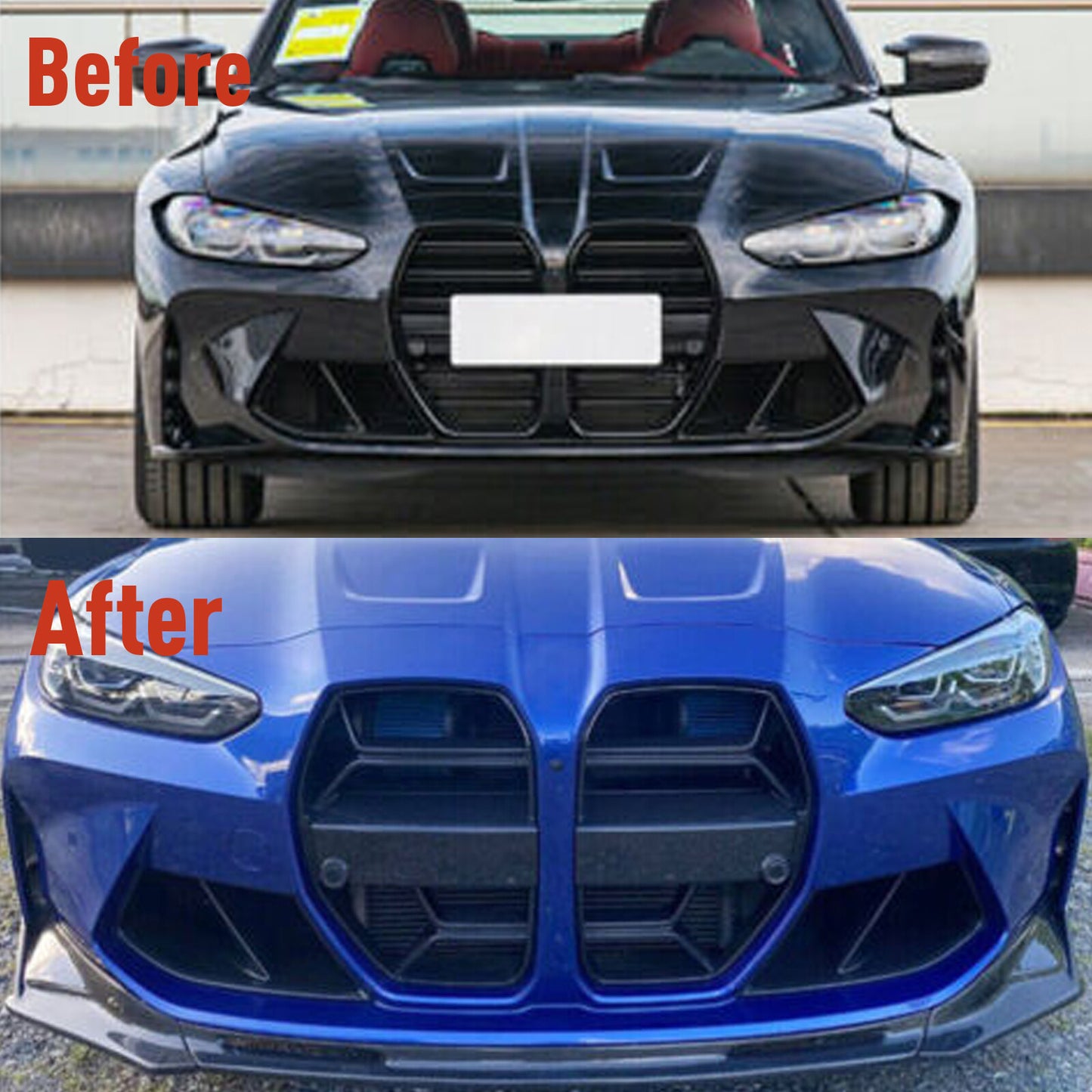 FOR 21-23 for BMW M3 G80 M4 G82 G83 CSL STYLE FRONT BUMPER GRILL GRILLE GLOSS BLACK