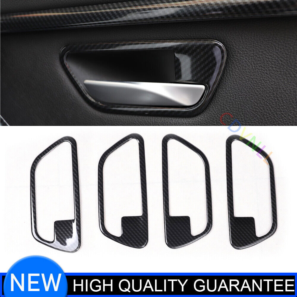 for BMW 3 Series 2014-18 Carbon Fiber Look Inner Door Handle Frame Cover Trim 4P