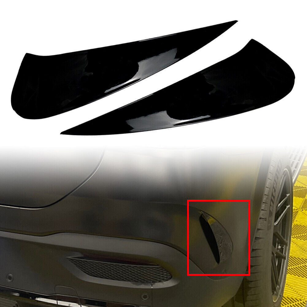 2x Rear Bumper Canards Air Vent Trim for Benz GLE Coupe C167 GLE350 GLE450 Black