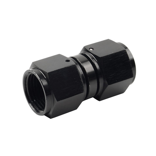 8AN Female to Female Straight Swivel Coupler Union Fitting Adapter Black