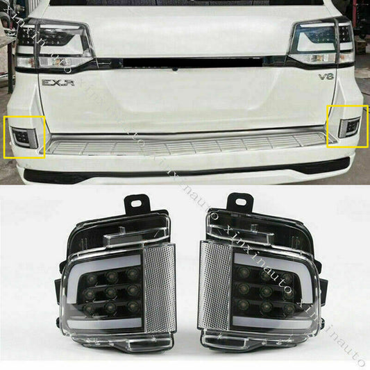 for Toyota for Land Cruiser 2016-2021 Black LED Rear Bumper Reflectors Tail Lights