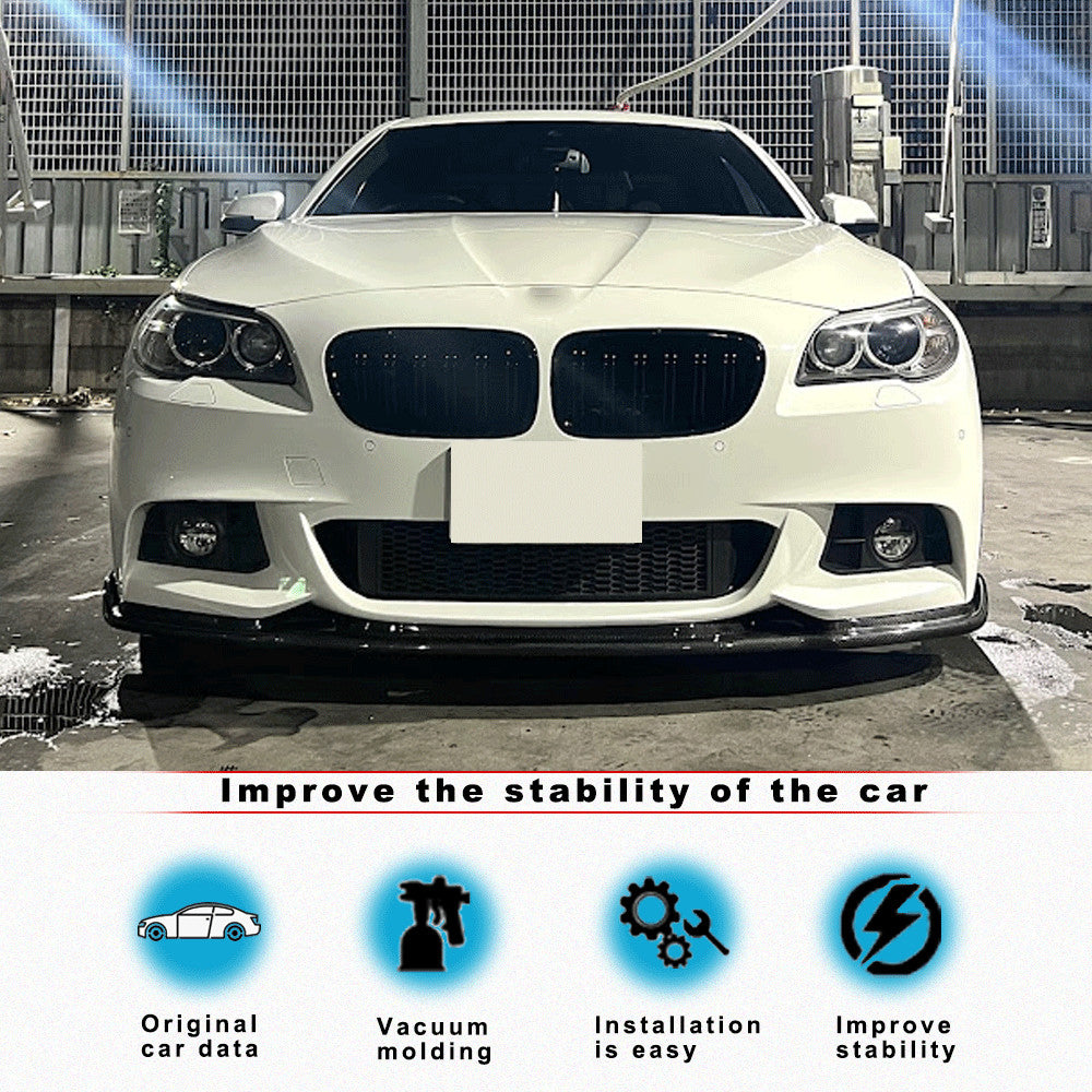 for BMW 5 Series F10 M5 Sedan 2012-16 REAL Carbon Fiber Front Bumper Lip Spoiler