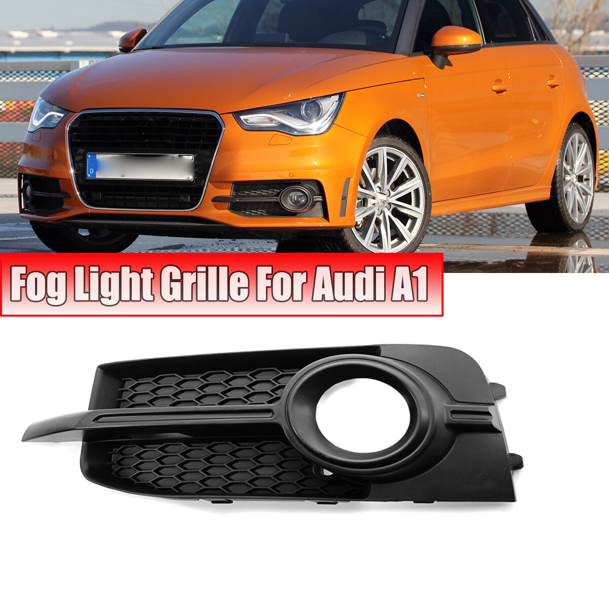 Left bumper fog light grille cover honeycomb grille for Audi A1 8X S Series 10-14