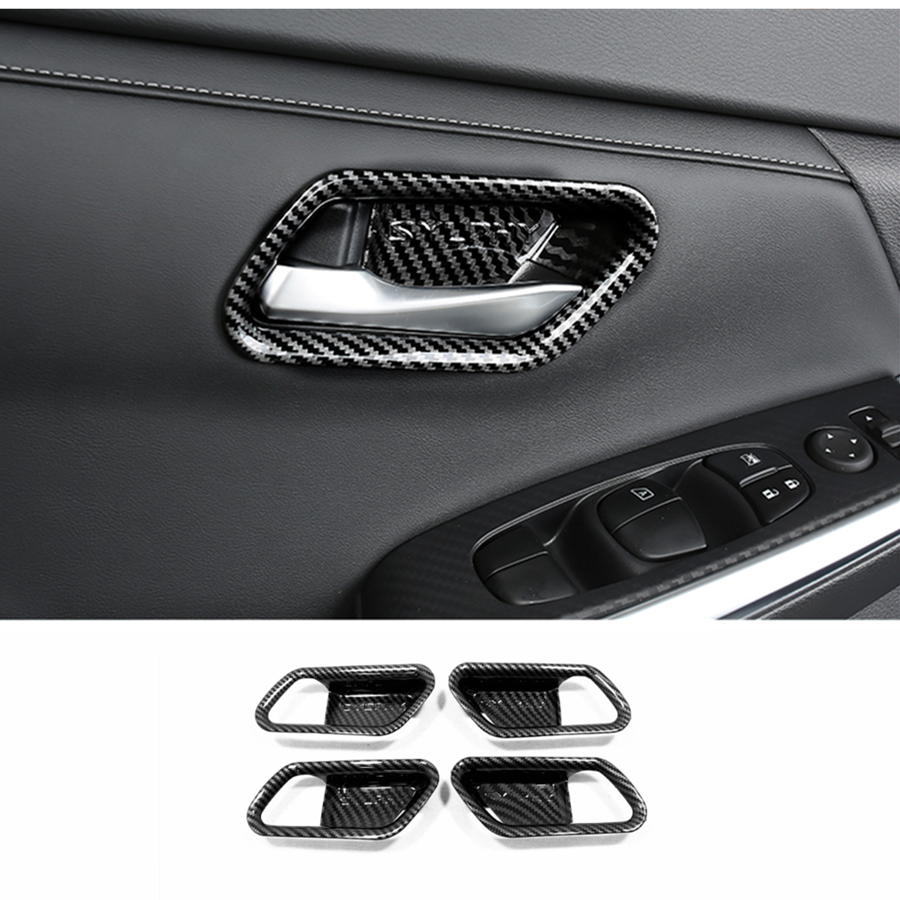 for Nissan Sentra 2020-2023 Carbon Look Interior Door Handle Bowl Cover Trim ABS