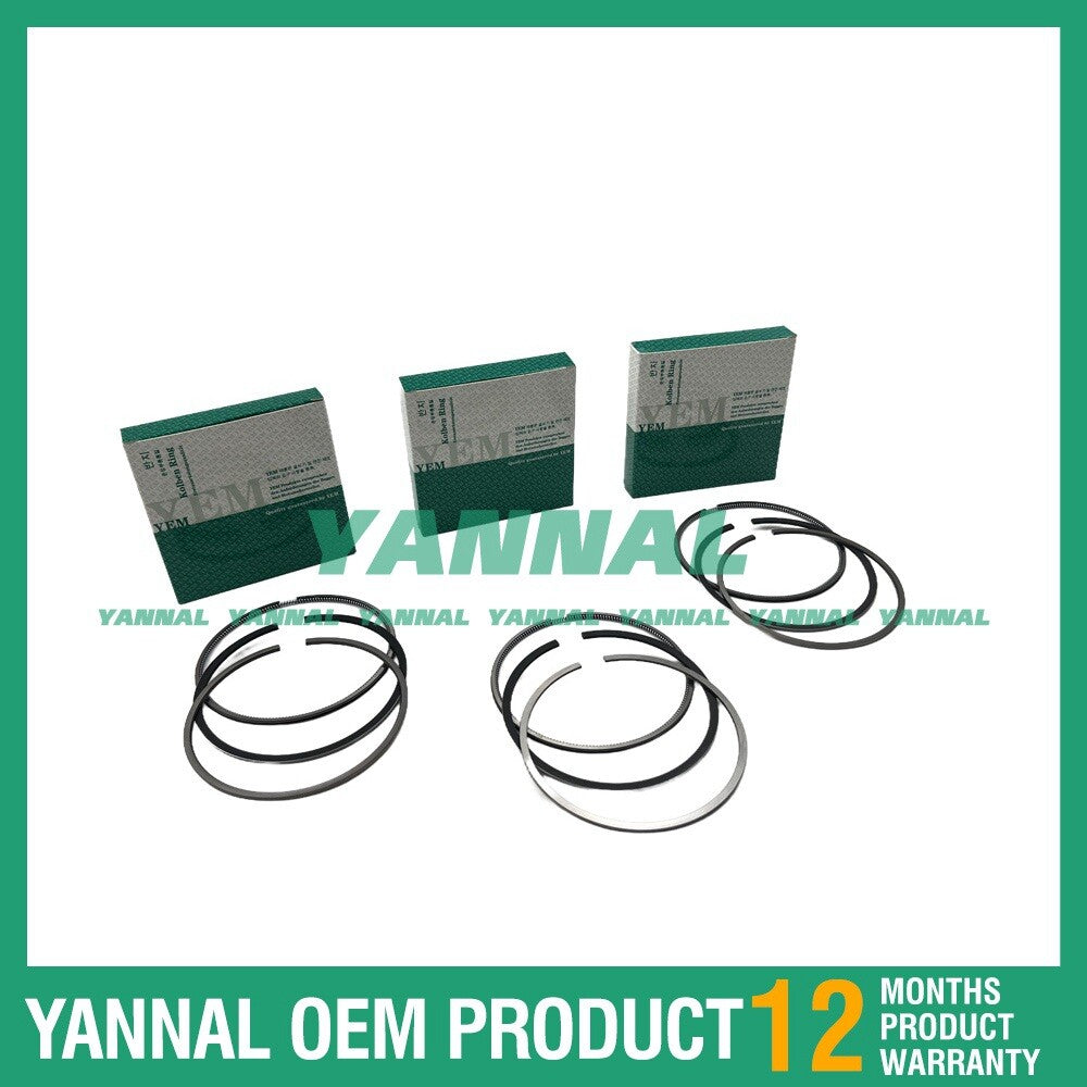 3 new 3LD1 Piston Ring Set STD for Isuzu H 36 R Excavators