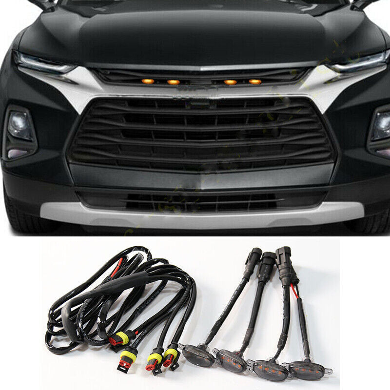 for Chevrolet Blazer 2019-2024 Style Grill LED smoke Marker Light Kit