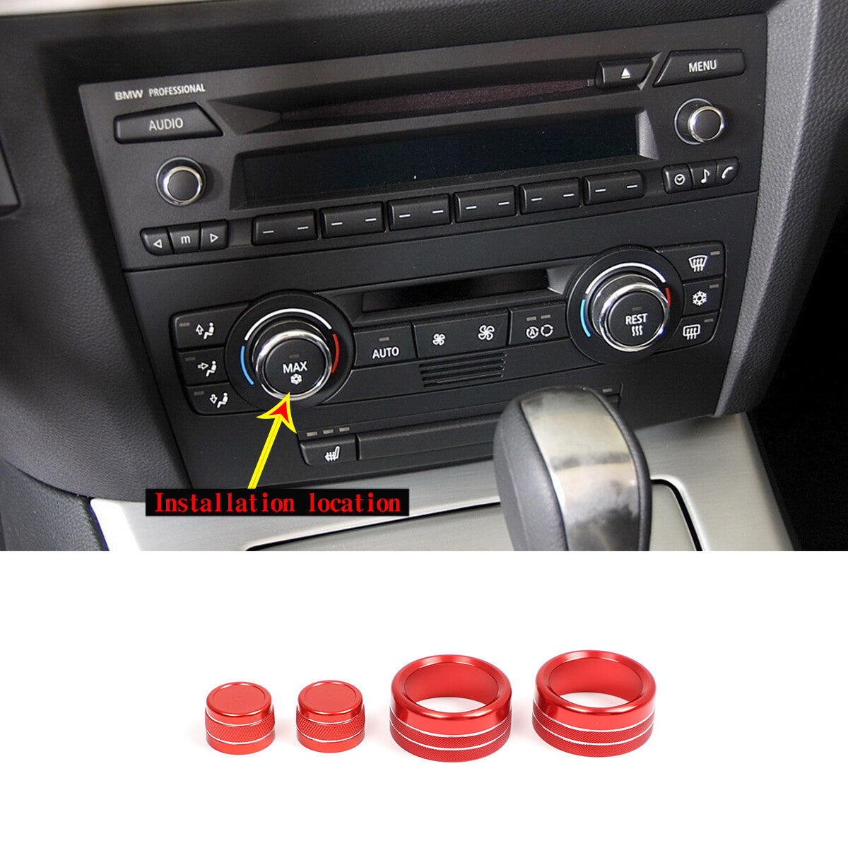 Red interior center control gear shift cover trim for Honda for Civic 11th US