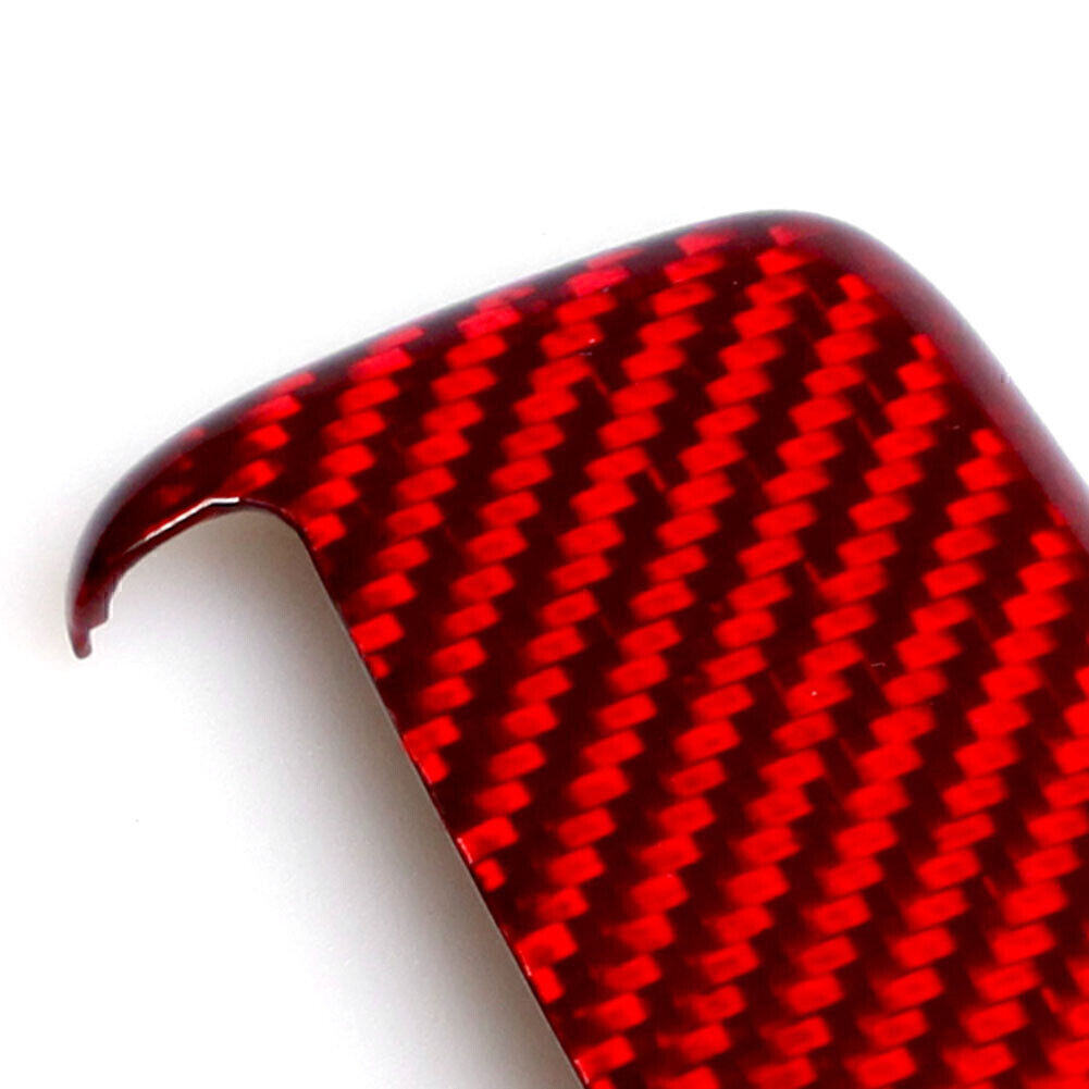 One carbon fiber for smart remote control keychain case cover for Land Rover for Jaguar Red