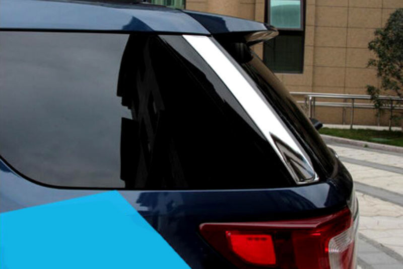 for Ford Explorer 2011-2019 Chrome ABS Rear Trunk Window Triangle Cover Trim 2Pc