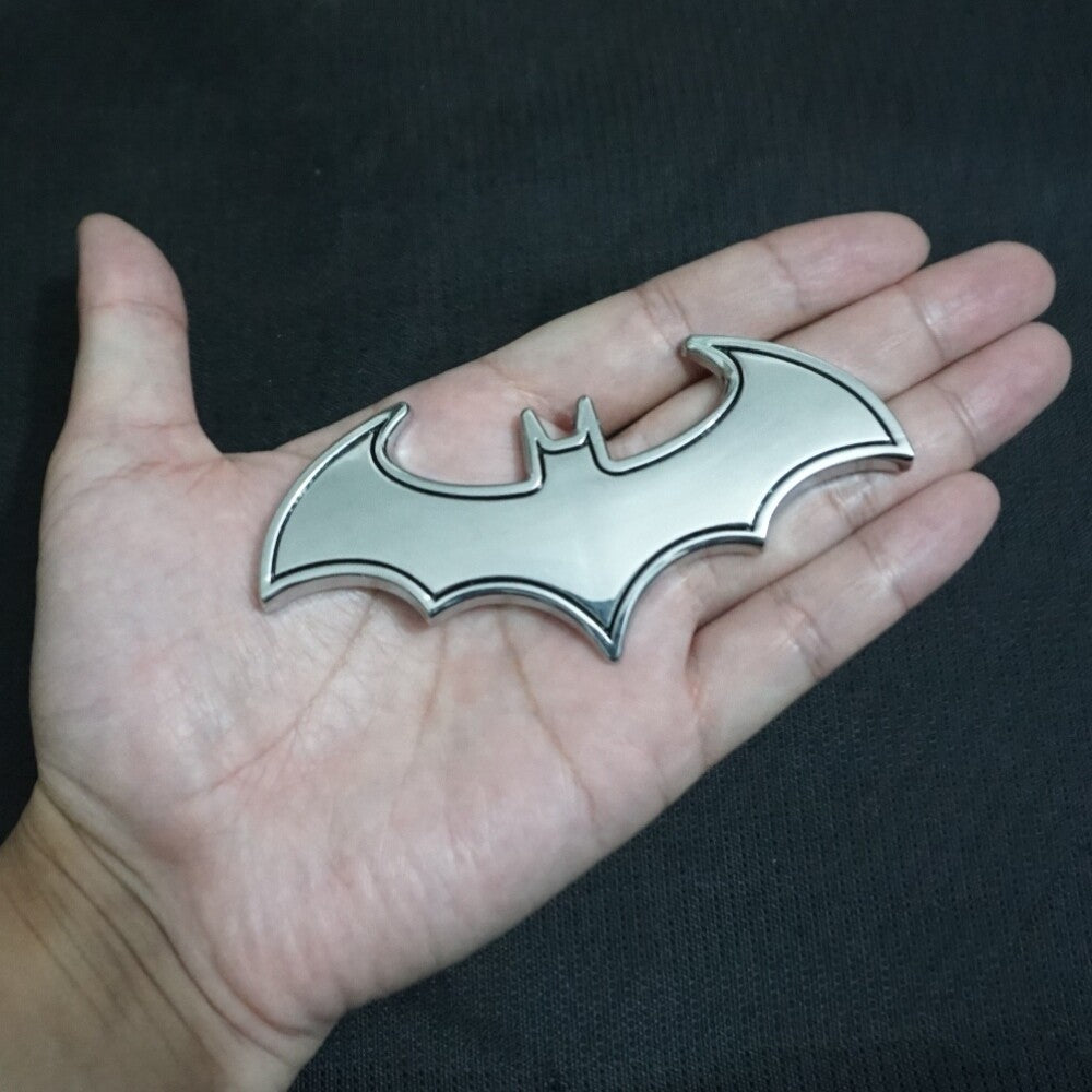 Chrome Silver Big Bat Metal Grille Emblem + Badge Decal Sticker Engine Motor SUV
