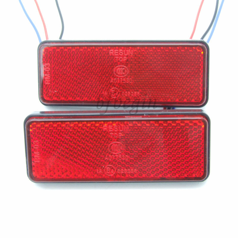 2 Red 24 LED Reflector Taillights, Brake Stop Marker Lights, All-Terrain Vehicles, Cars, Trucks, Trailers