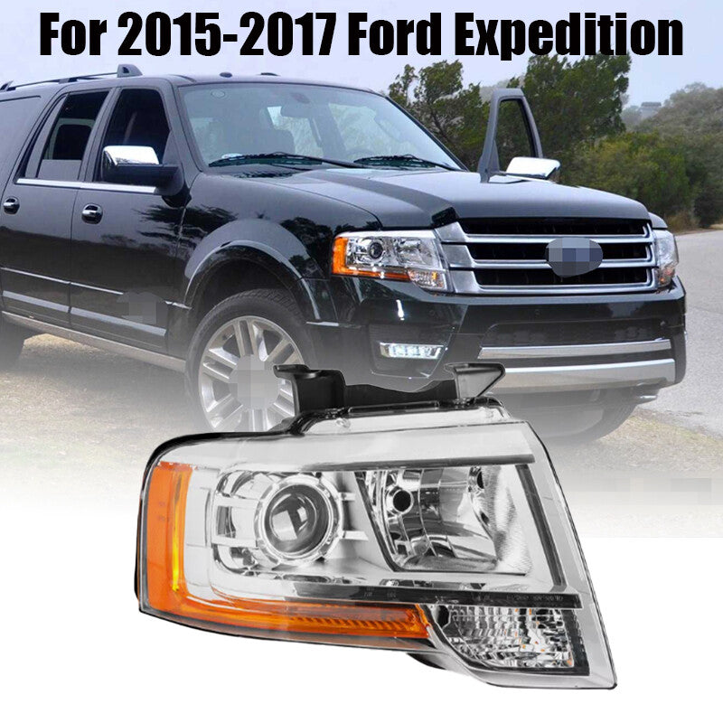 Chrome Projector Right Headlight For 2015-2017 for Ford Expedition Passenger Side