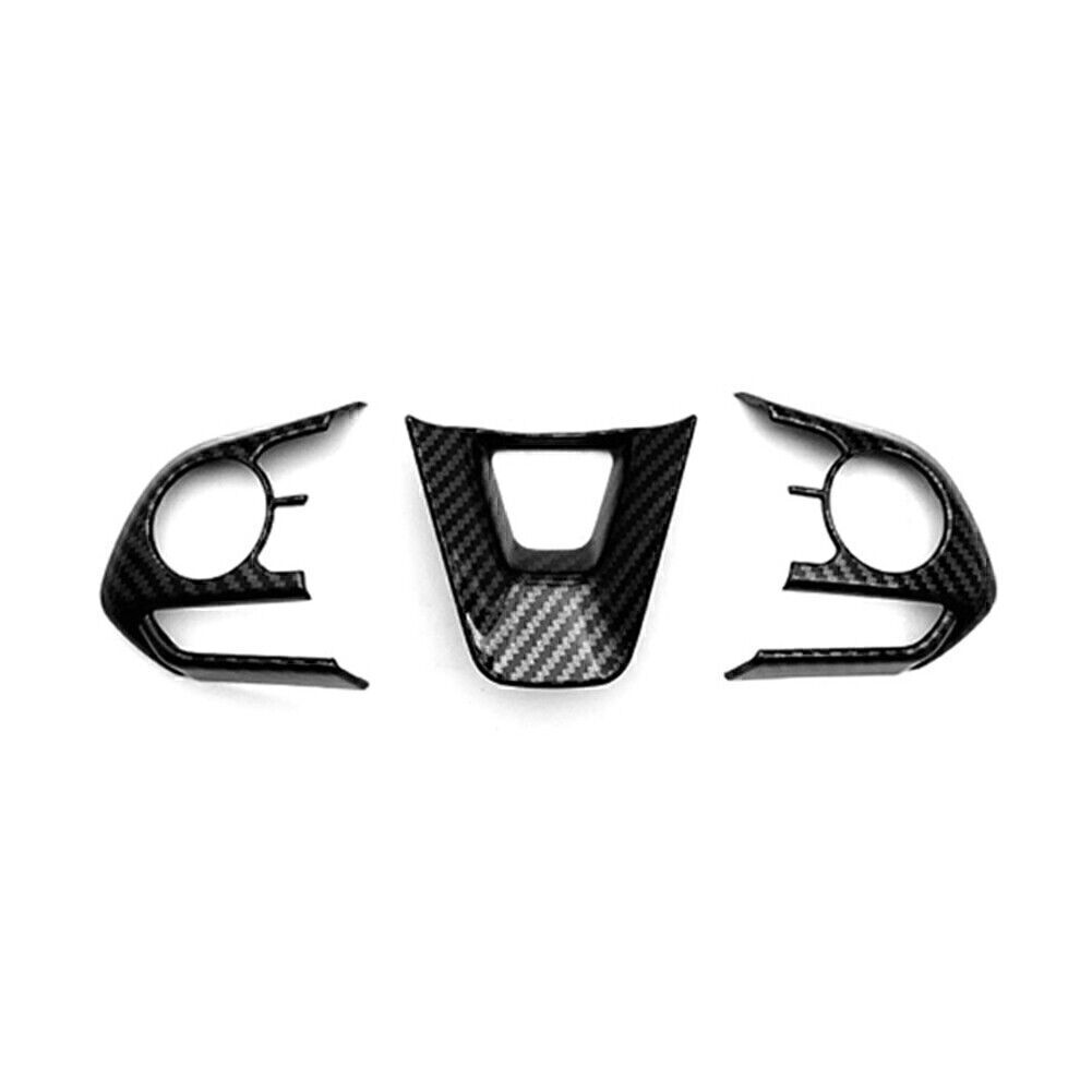 for Toyota for Corolla 2019-22 Car Steering Wheel Trim Cover Frame Carbon Fiber 3pcs