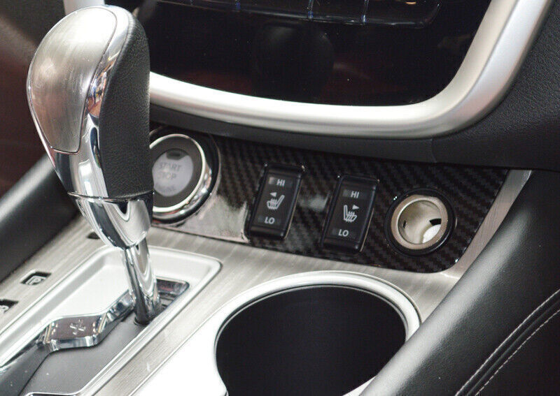 Console Cigarette Lighter Storage Box Fit for Nissan Murano 2015-21 Carbon Fiber