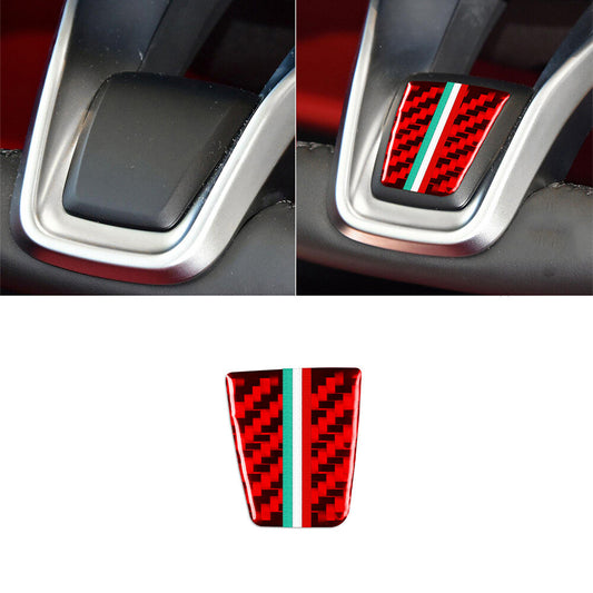 Red Carbon Fiber Steering Wheel Chin Panel Cover for Alfa Romeo Giulia 2020-2021