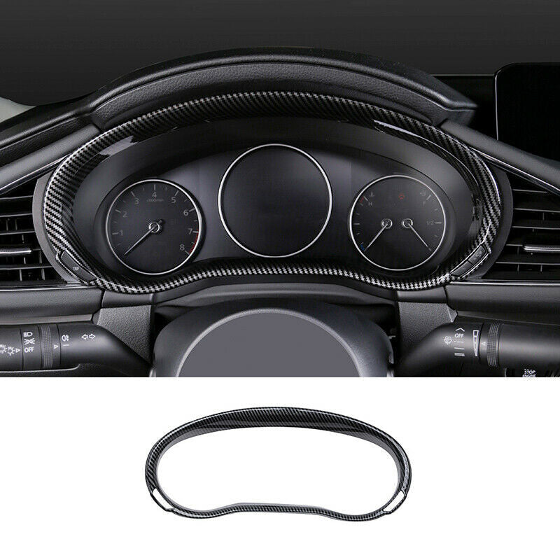 1P for Mazda 3 Axela 2019-2022 ABS Carbon Fiber Dashboard Panel Frame Cover Trim