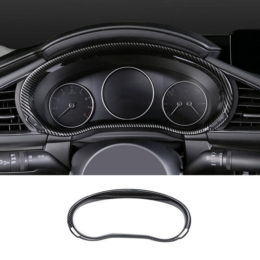 1P for Mazda 3 Axela 2019-2022 ABS Carbon Fiber Dashboard Panel Frame Cover Trim