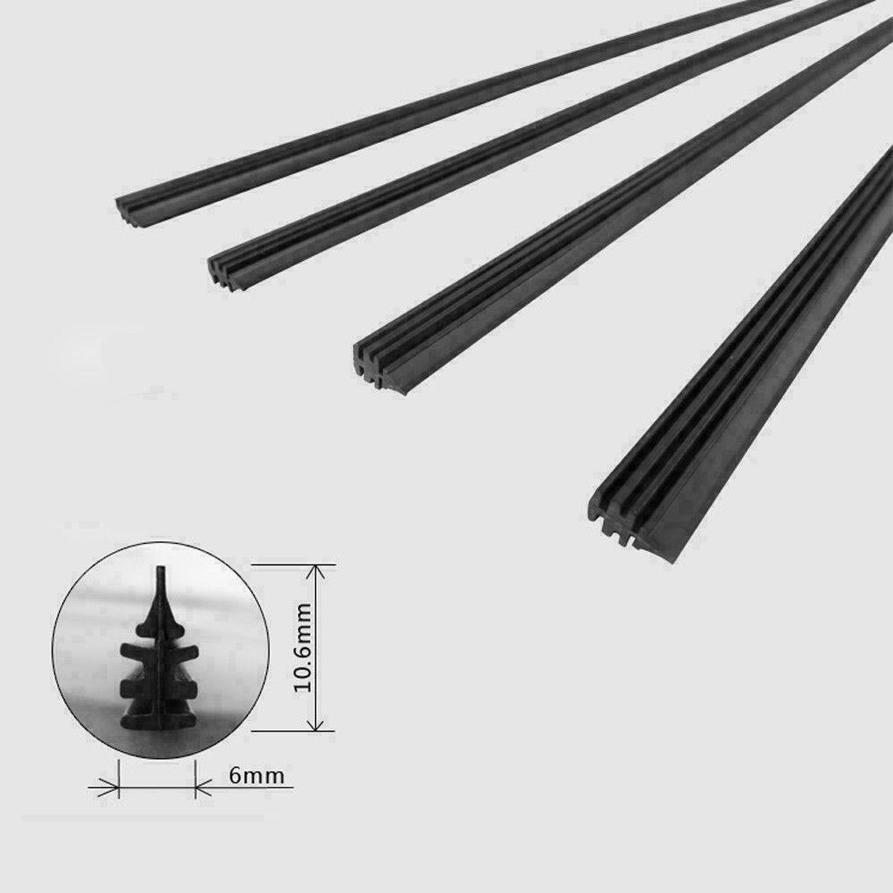 4 packs Universal 28 Car Bus Silicone Frameless Windshield Wiper Blade Refills