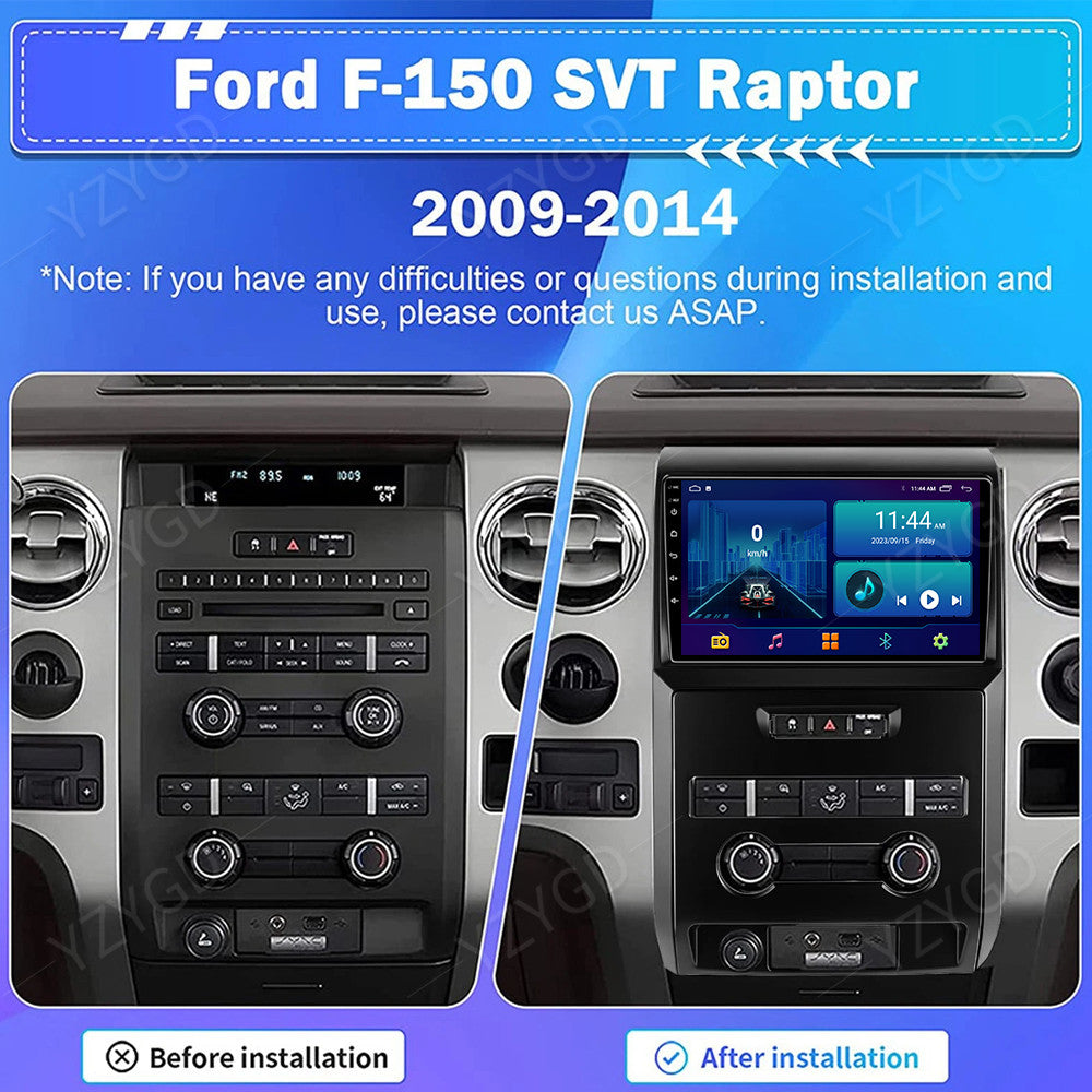 for Ford F150 2009-2014 Apple Carplay GPS Screen BT Android 14 Car Stereo Radio
