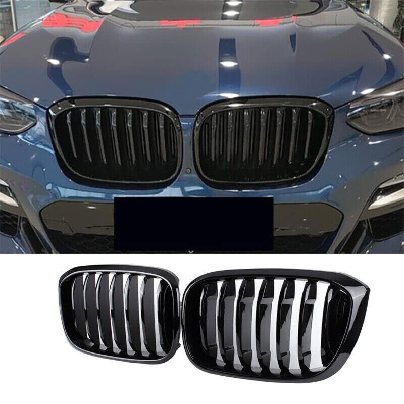 for BMW X3 G01 X4 G02 2018-2021 Gloss Black Front Upper Bumper Mesh Grill Grille