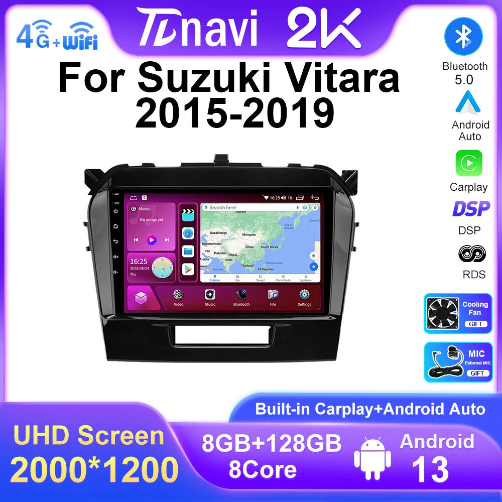 Auto CarPlay Stereo Car Radio for Suzuki Vitara 2015-2019 Multimedia Player GPS