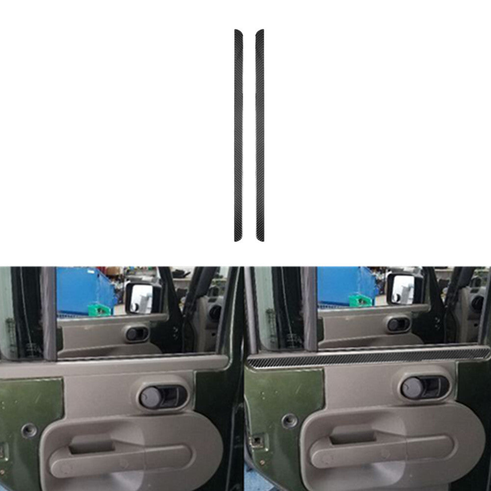 2X Carbon Fiber Rear Door Trim Strip for Jeep for Wrangler 2007-2010