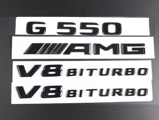 G550 SUV AMG V8 BITURBO Rear Star Emblem glossy Black Badge Set G Class W463
