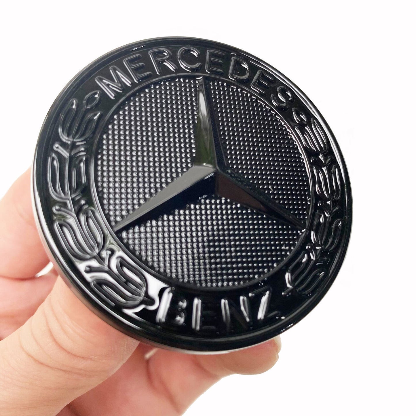 for Mercedes-Benz C-class W205 57mm Glossy Black Flat Hood Ornament Badge Emblem