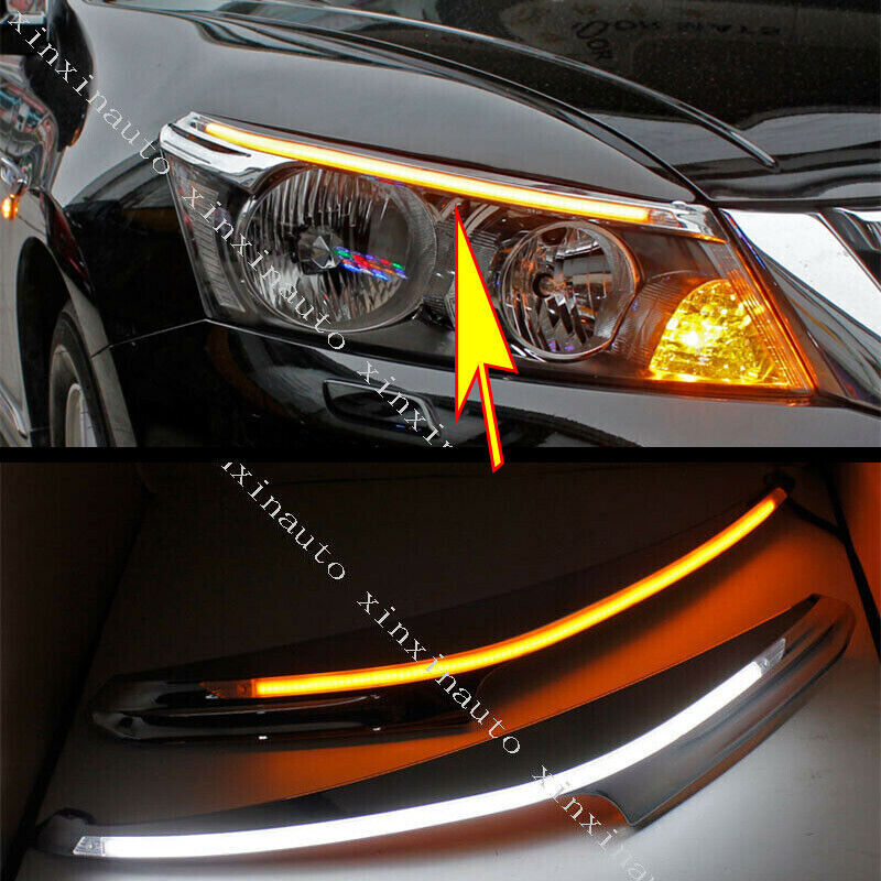 for Honda Accord 2008-2012 LED Headlight Daytime Running Light Turn Signal Refit