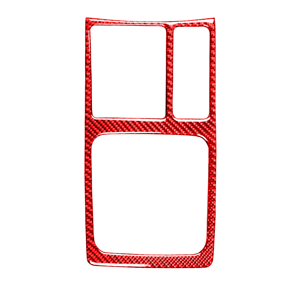 Red Carbon Fiber Gear Shift Panel Cover Fit for Mitsubishi Lancer 2008-15