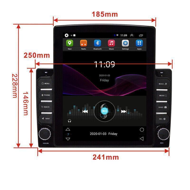 9.7 Vertical Touch Screen 1DIN Android Car Stereo FM GPS Navigation WIFI Player