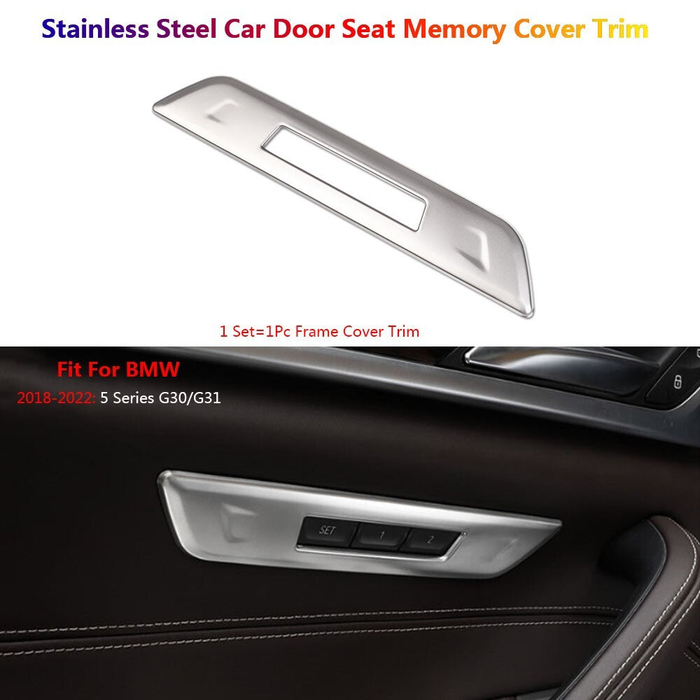 Stainless for BMW 5 Series G30 Car Interior for Seat Memory Switch Panel Cover Trim