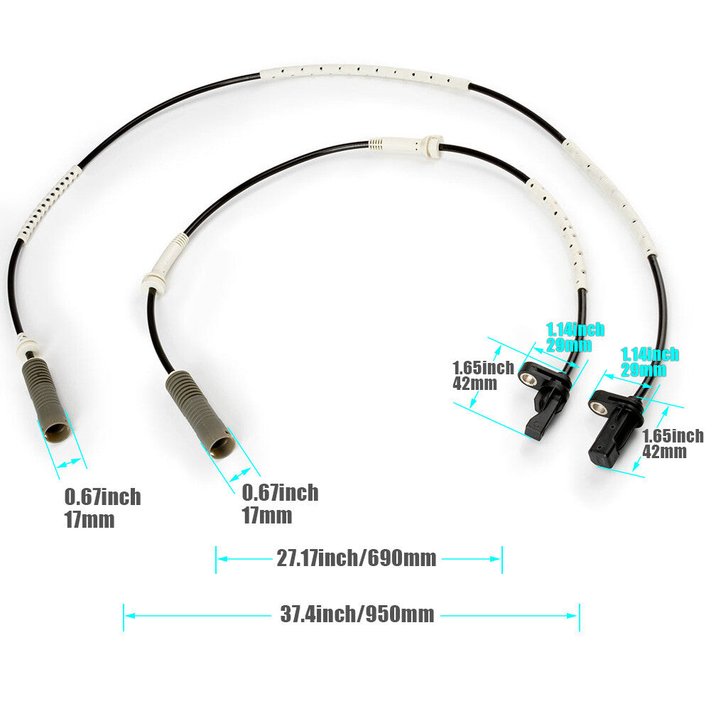 4X Left+Right Front Rear ABS Wheel Speed Sensor for BMW E82 128i E90 3.0L NEW