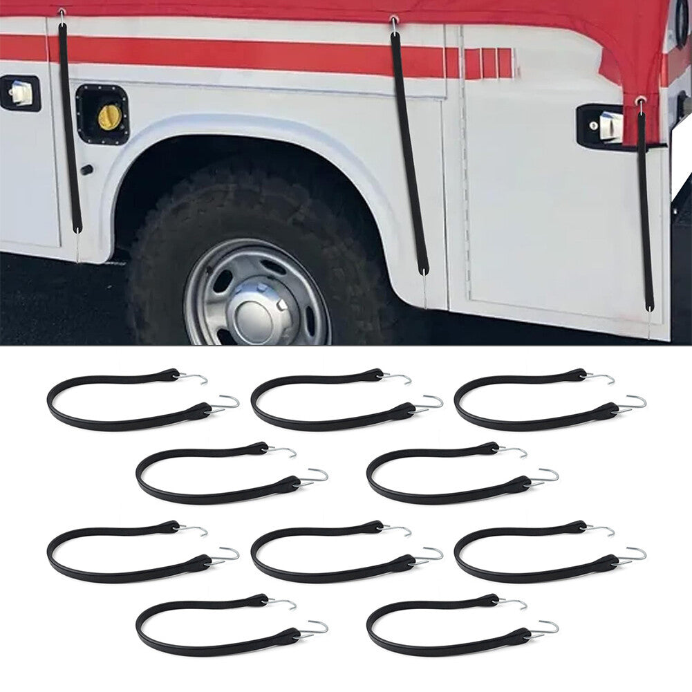21 Heavy Duty Rubber Tarp Straps Tie Down Bungee Cords With Hook